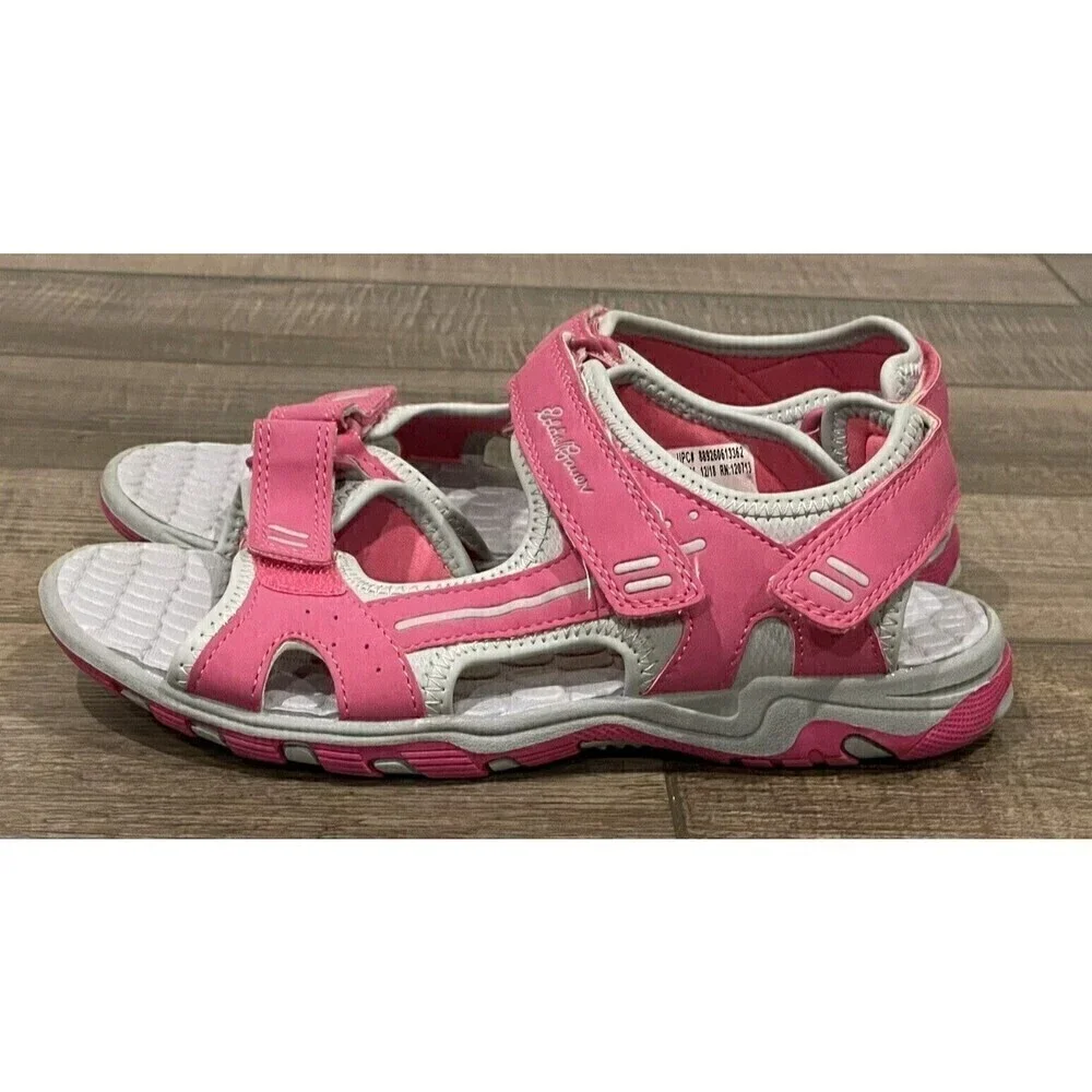 Eddie Bauer Kelsey Sport Sandals Girls Size 4 Pink Adjustable Straps Shoes